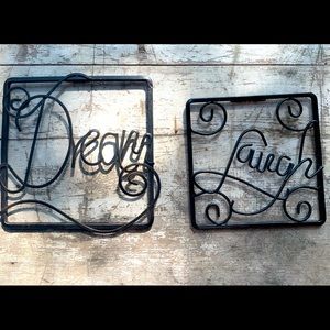 Cast Iron Trivets "dream & laugh"